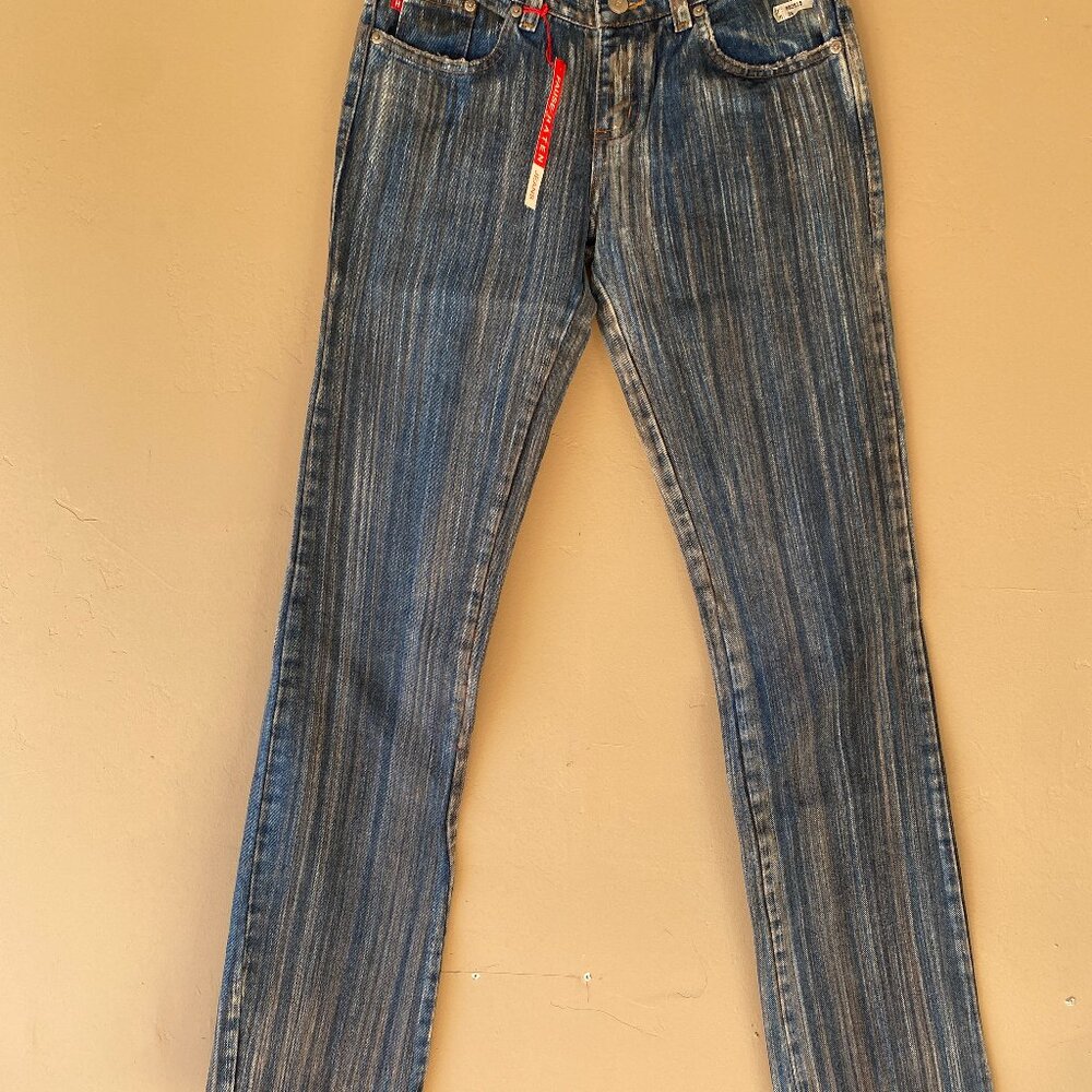 Fause Haten Striped Jean pants NWT
